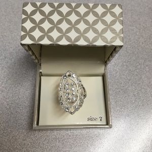 Cz ring pure silver plated sparkle allure